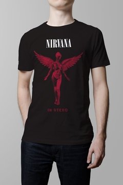 Remera Nirvana in utero negro hombre