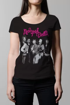 Remera negra New York Dolls mujer