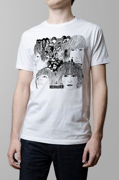 Remera The Beatles Revolver blanca hombre