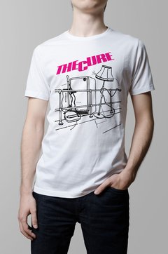 Remera The Cure Pill box tales blanca hombre