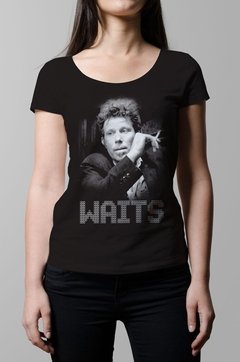 Remera Tom Waits negra mujer