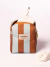 Estuche Porta Cables Rayas Celeste y Chocolate - Linea Deluxe