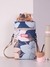 Mochila matera crisantemo azul