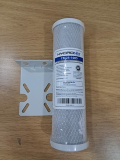 Kit Filtro de Bloco de Carvão Ativado Hydronix 5 Micra CB-25-1005 + Suporte de Fixação na internet