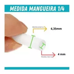 1 Metro De Mangueira De 1/4 Branca purificador fininha 6mm- na internet