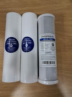 Kit 3 Filtros 10" Sedimento e Carvão 5 Microns Hydronix na internet