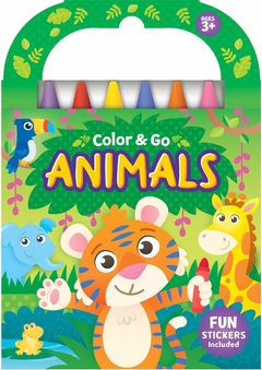 Animals-Monkeys, Sloths, Armadillos and More!-This Delightful Collection of 80 Coloring Pages includes 8 Jumbo Crayons and Easy-Peel Stickers