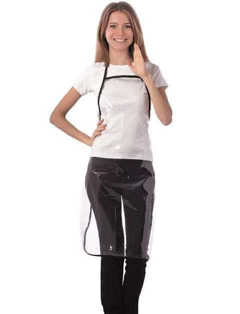 Delantal Protector de Color Transparente con Bolsillo