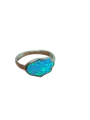 Anillo de plata hamsa con piedra turqueza - comprar online