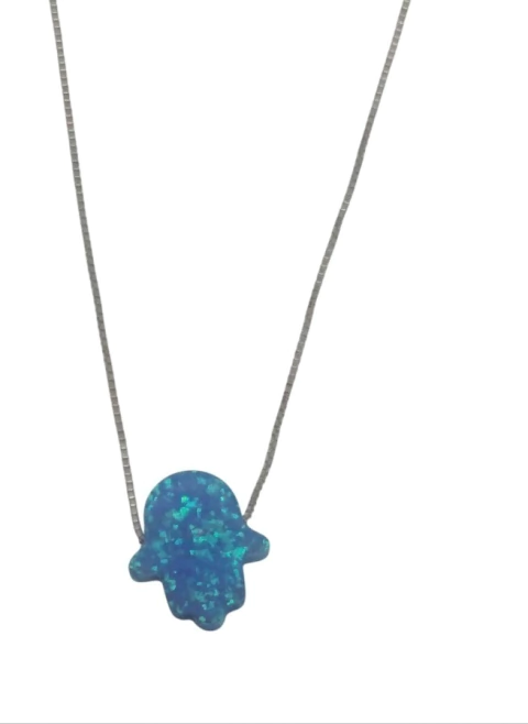 COLLAR colgante de plata CON HAMSA TURQUEZA , jai y maguen david - comprar online