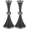 Candelabros de aluminio negro con plateado piedras 18 cm - comprar online