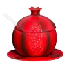 MIELERA DE CERAMICA ROJA FORMA DE GRANADA 9 cm con cucharita - comprar online