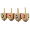 Dreidels de madera nun, guimel, hei y pei. por unidad - comprar online