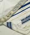 Talit Gadol Azul Y Dorado De Acrilán Talle 24