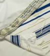Talit Gadol Azul Y Dorado De Acrilán Talle 24