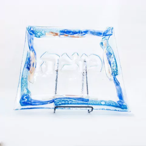 Plato para Matza cuadrada de vitrofusión (consultar motivos y colores disponibles )