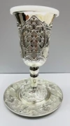 Copa de kidush diseño con platito - comprar online