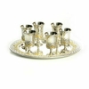 Bandeja con 6 copitas plateado con doradas de niquel decorado rombos - comprar online