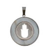 Dije Jamsa de acero quirurgico y bordecircular de nacar 3 cm - comprar online