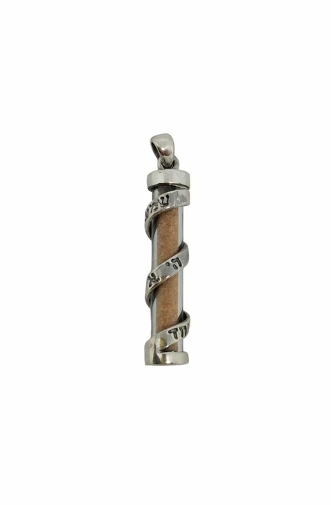 Dije Mezuzá con arena de Jerusalem de Plata - comprar online