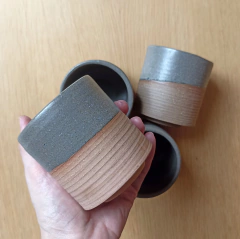 Set Jarrito Cafetero x 4 / esmalte piedra - tienda online