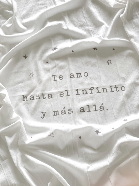 Manta XL de gasa de algodón con estampa Te Amo Hasta El Infinito