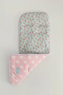 Colchoncito Reversible Flores British + Estrellas Rosa en internet
