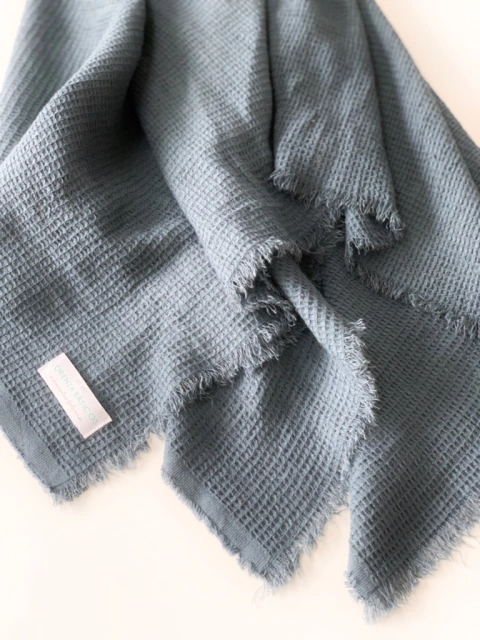 Manta Baby & Deco Grande Waffle Azul Desflecada