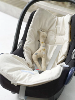 Imagen de Colchoncito de Tusor Azul con Cubrepies de Gasa natural