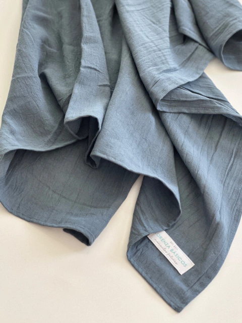 Manta XL de gasa de algodón simple Azul