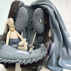 Manta XL de gasa de algodón simple Azul - comprar online