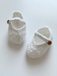 Conjunto Tejido Blanco Capota Lisa - Lorenza Básicos 