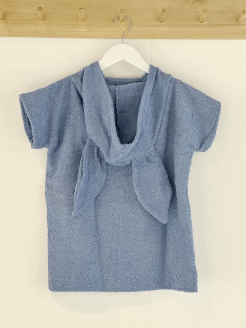 Happy Poncho de Toalla Azul Cielo, talle 2 a 4 años