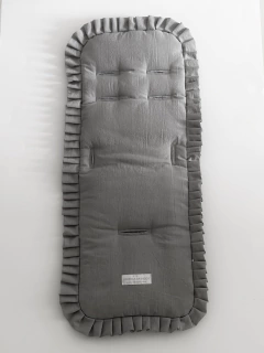 Colchoncito Baby con Tablitas Tusor Gris - Lorenza Básicos 