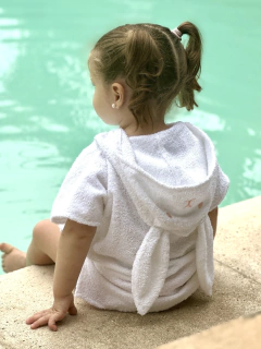 Bata de Toalla Conejo con Carita Rosa