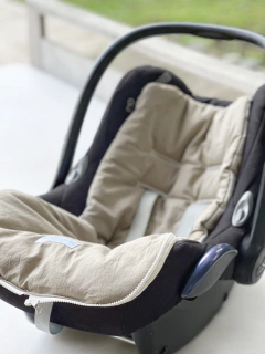 Imagen de Colchoncito de Tusor Visón con Cubrepies de Gasa natural