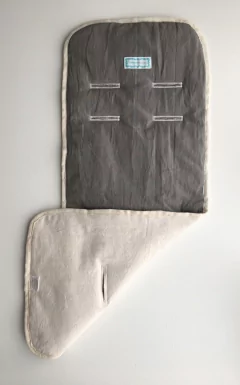 Colchoncito Reversible Tusor Gris + Crudo