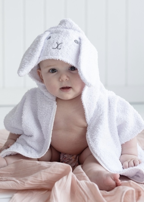 Bata de Toalla Conejo con Carita Gris