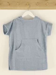 Happy Poncho de Toalla Celeste, talle 2 a 4 años en internet