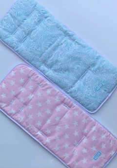 Colchoncito Reversible Jazmín Acqua + Estrellas Rosa en internet