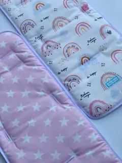 Colchoncito Reversible Rainbow Rosa - Lorenza Básicos 