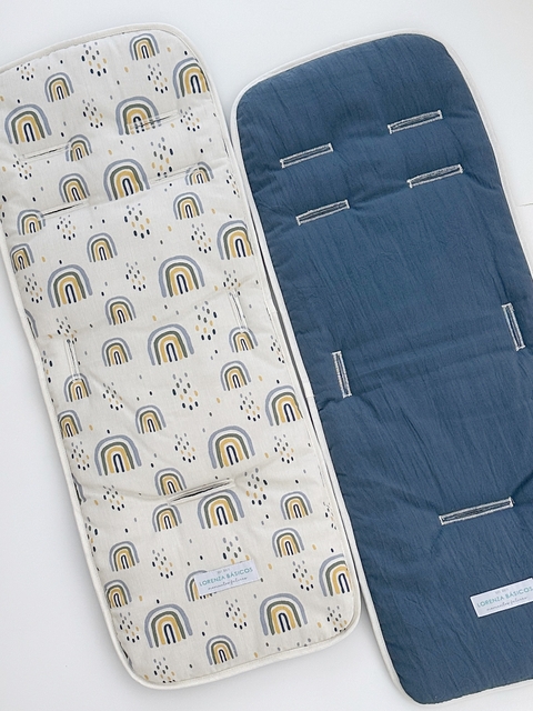Colchoncito Reversible Rainbow con Azul liso - comprar online