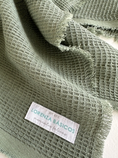 Manta Baby & Deco Grande Waffle Verde Seco Desflecada - comprar online