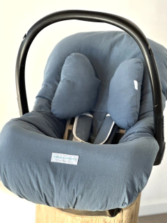 Funda Cubre Huevito Tusor Azul + Tusor Natural