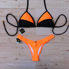 Biquíni Dual ADF Preto-Laranja Neon - comprar online