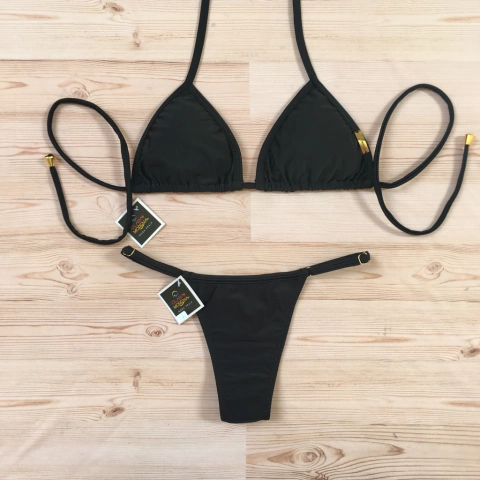 Biquini Cortininha Calcinha MINI Preto