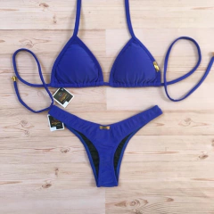 Biquíni Cortininha ADF Azul Royal - Clara e Morena Moda Praia