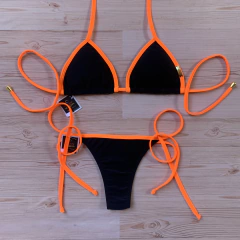 Biquíni Vibe CF Preto-Laranja Neon na internet