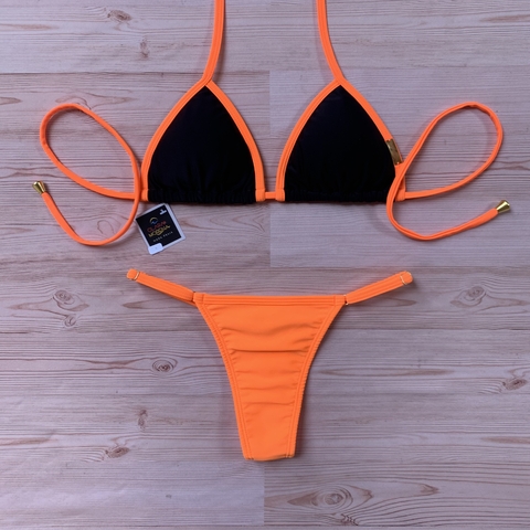 Biquíni Cortininha Vibe Calcinha MINI Laranja Neon - comprar online