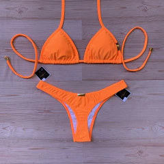 Biquíni Cortininha ADF Laranja Neon - Clara e Morena Moda Praia